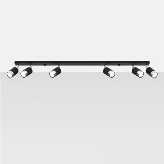 Plafondlamp NERO 6 zwart/chroom