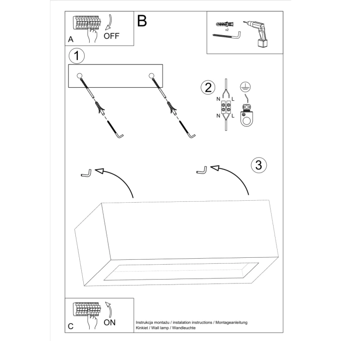 Wandlamp VEGA 30 beton