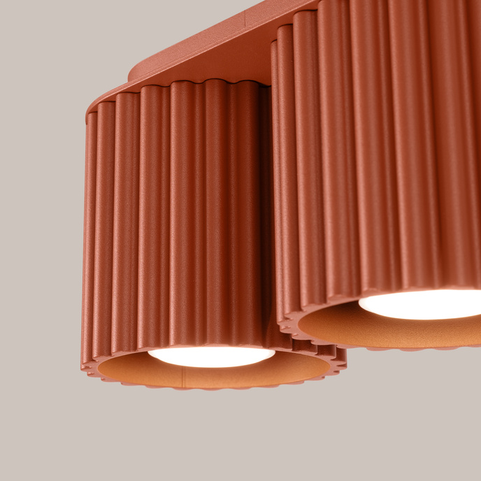 Plafondlamp AURA 2 rood ochra GU10