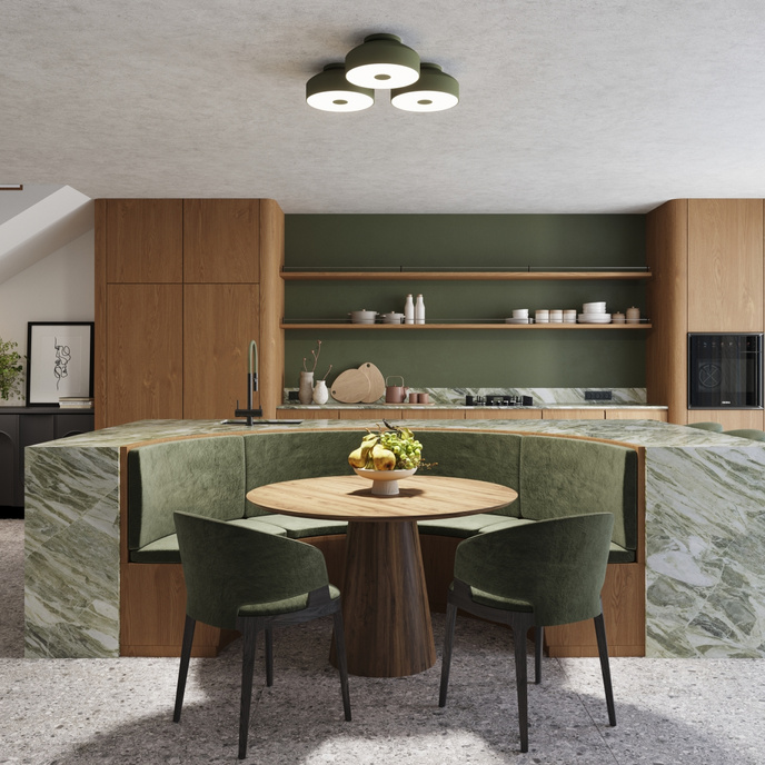 Plafondlamp OMIQ olijfgroen