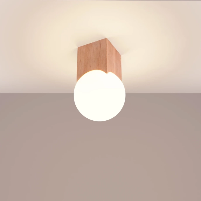 Plafondlamp SOLIS natuurlijk hout