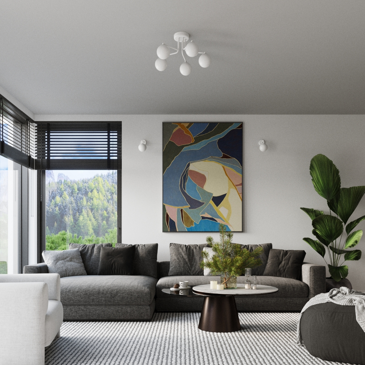 Kroonluchter ASTRAL 3 wit