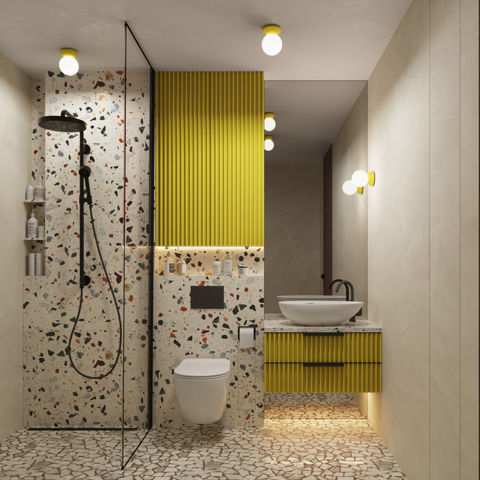 Wandlamp ZORI geel IP44