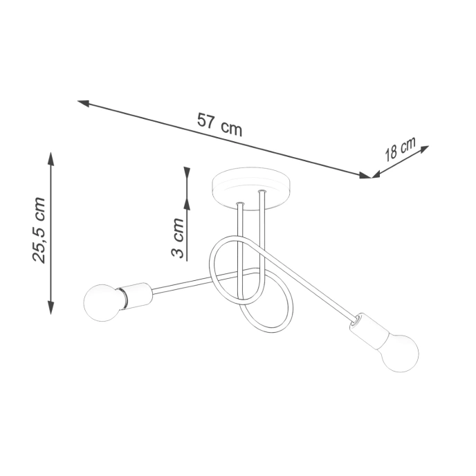 Kroonluchter LOOP 2 wit