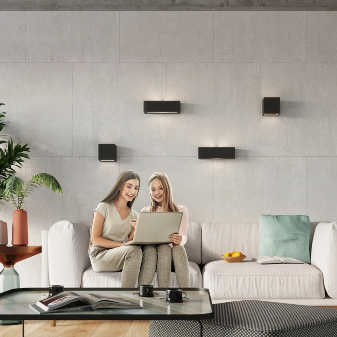 Wandlamp keramiek LEO zwart