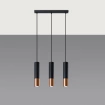 Hanglamp LOOPEZ 3L zwart/koper