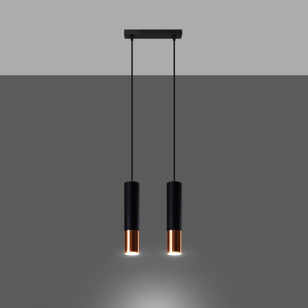 Hanglamp LOOPEZ 2 zwart/koper