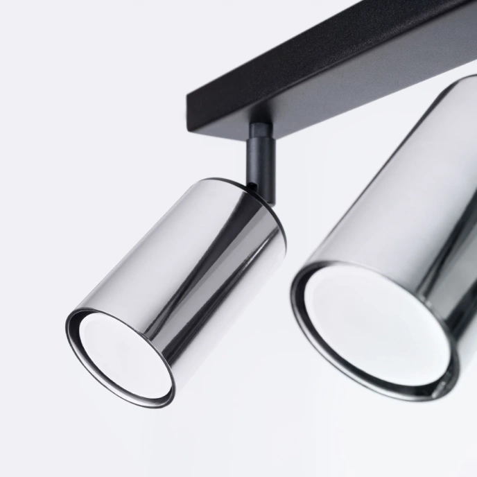 Plafondlamp WINX 3 zwart/chroom