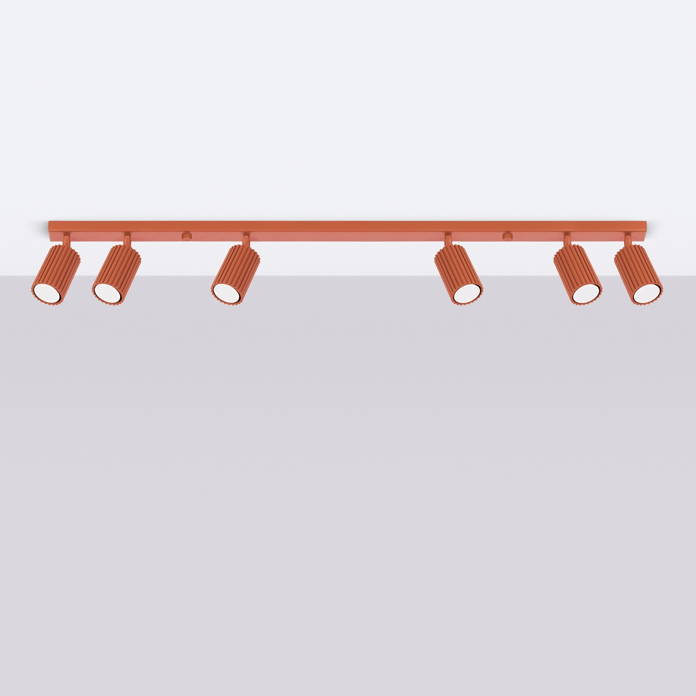 Plafondlamp KARBON 6L rood oker