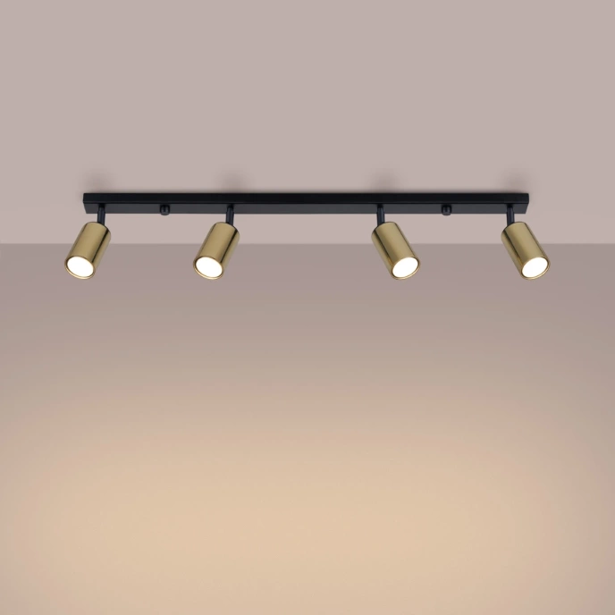 Plafondlamp WINX 4L zwart/goud