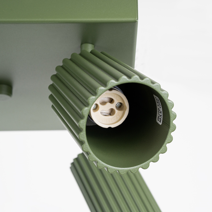 Plafondlamp KARBON 4 olijfgroen