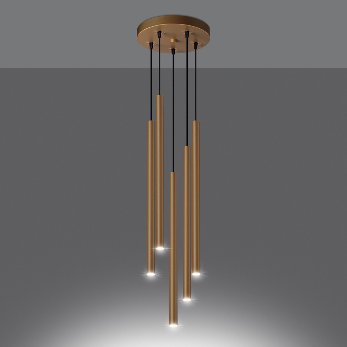 Hanglamp PASTELO 5P goud