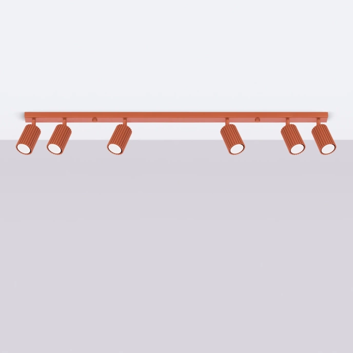 Plafondlamp KARBON 6L rood oker