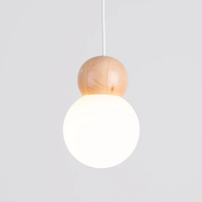 Hanglamp PEKKA 3P wit/natuurlijk hout