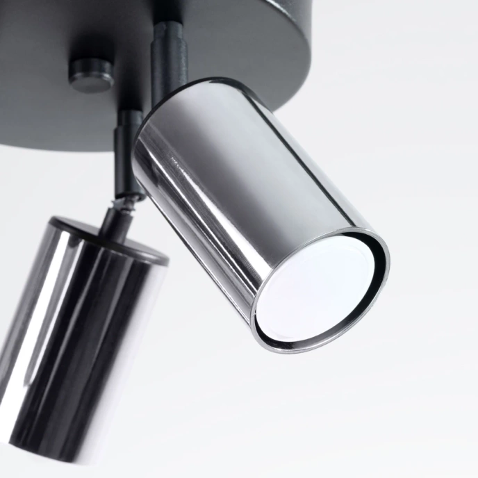 Plafondlamp WINX 3P zwart/chroom