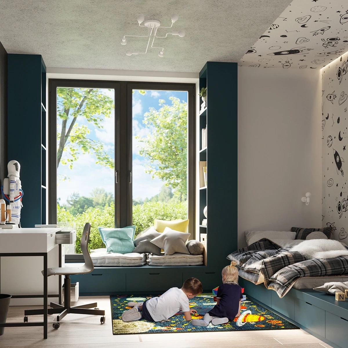 Kroonluchter VECTOR 8 wit