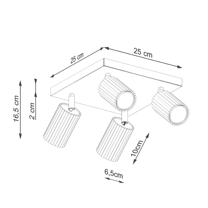 Plafondlamp KARBON 4 wit