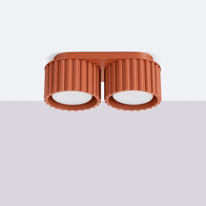 Plafondlamp AURA 2 rood ochra Gx53