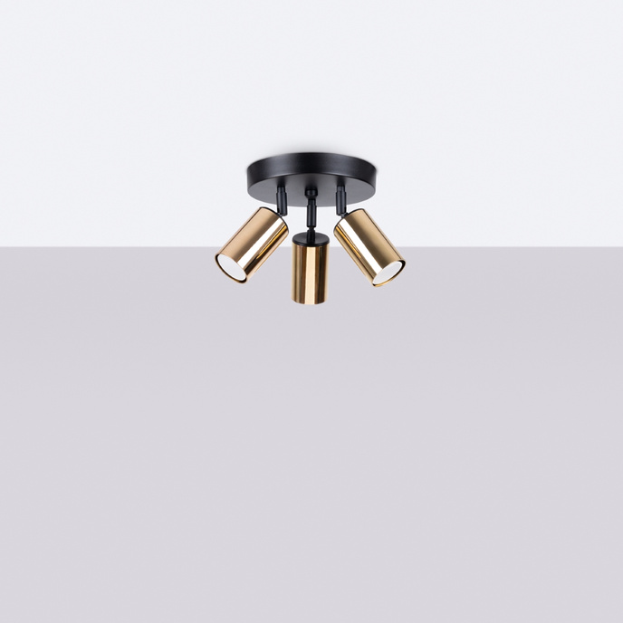 Plafondlamp WINX 3P zwart/goud