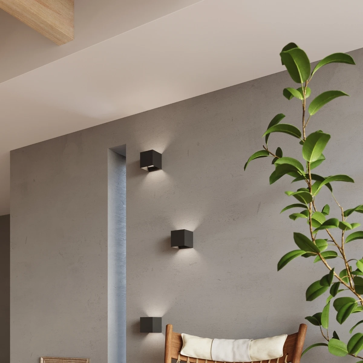 Wandlamp LUCA zwart LED IP54