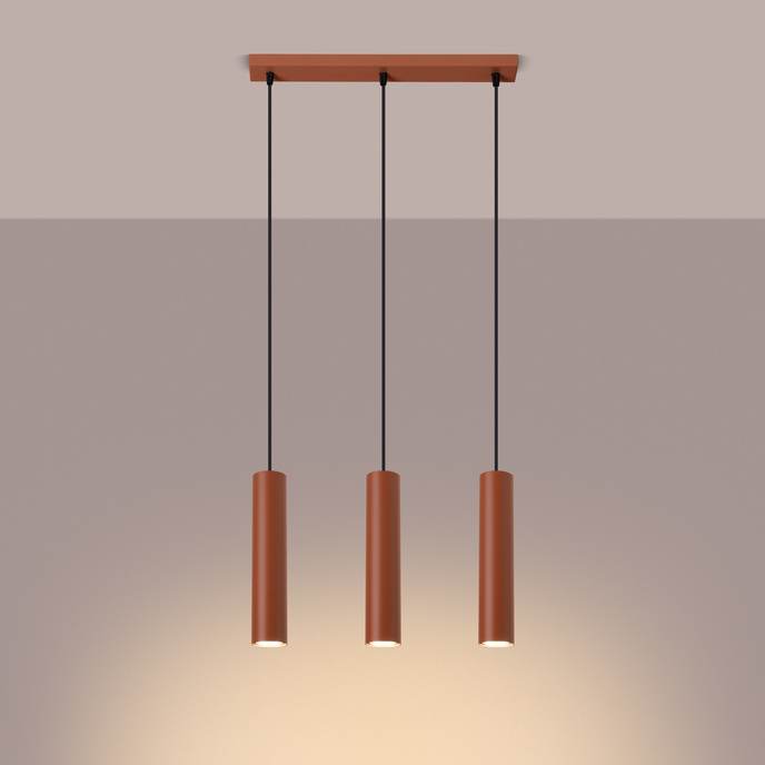 Hanglamp LAGOS 3L rood oker