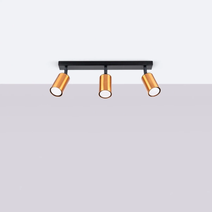 Plafondlamp WINX 3 zwart/cooper