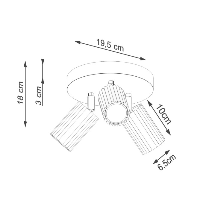 Plafondlamp KARBON 3P wit