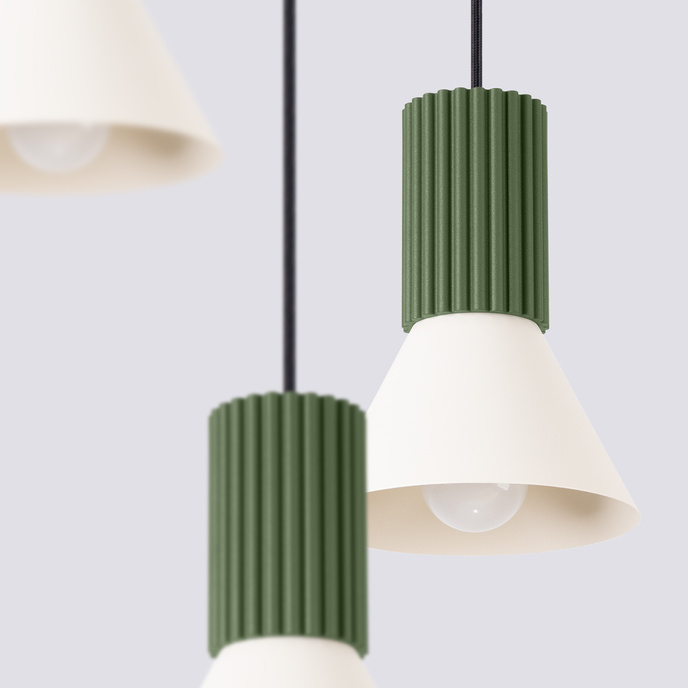 Hanglamp ESTRIA 3P beige/olijfgroen