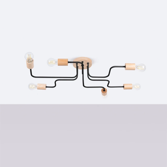 Kroonluchter TIMBO 6 zwart