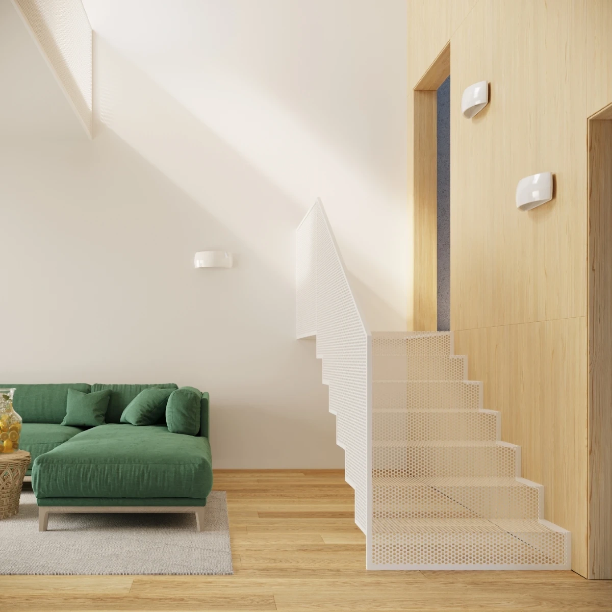 Gelakte wandlamp PONTIUS wit glans