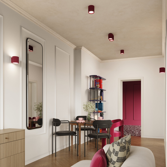 Plafondlamp AURA 1 bordeaux GU10