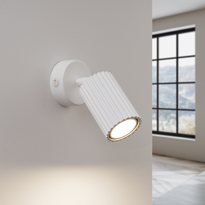 Wandlamp KARBON wit met schakelaar