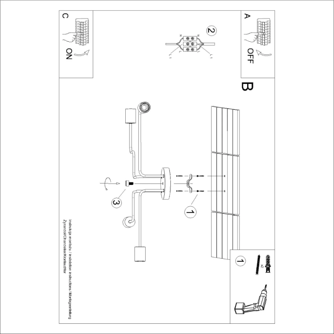 Kroonluchter TIMBO 4 wit
