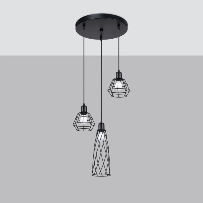 Hanglamp SUBA 3P zwart