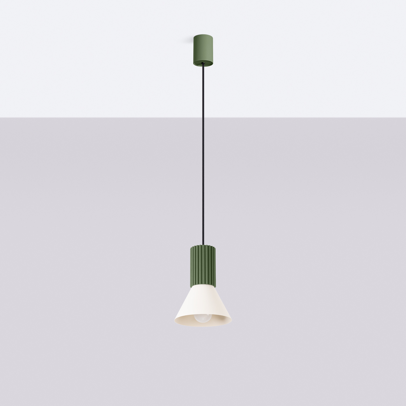 Hanglamp ESTRIA 1 beige/olijfgroen