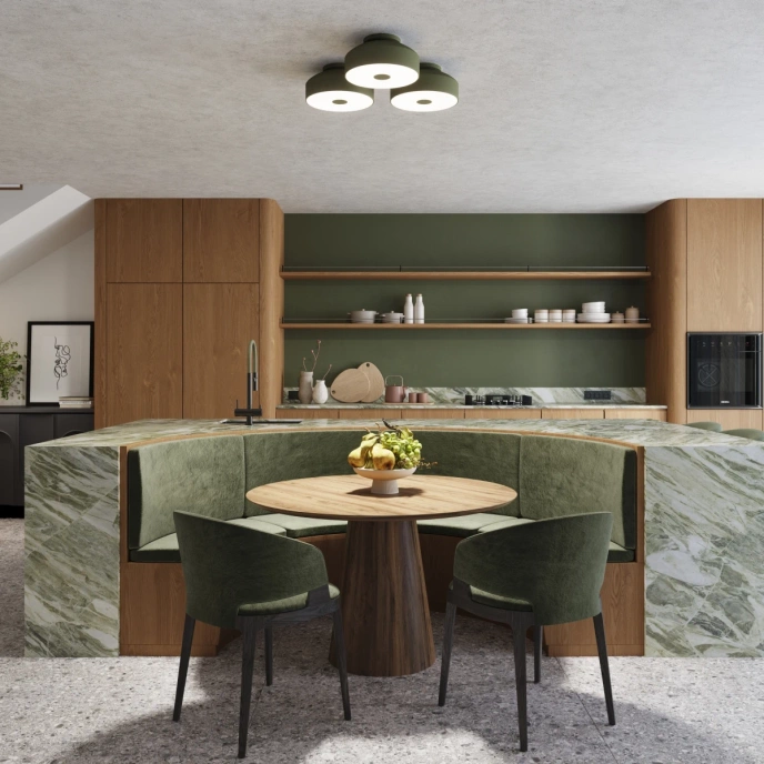 Plafondlamp OMIQ olijfgroen