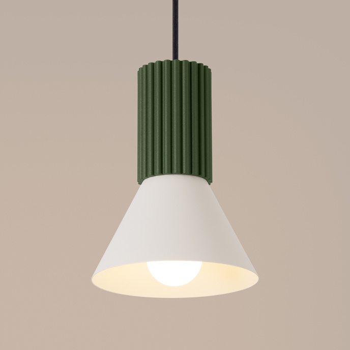 Hanglamp ESTRIA 1 beige/olijfgroen