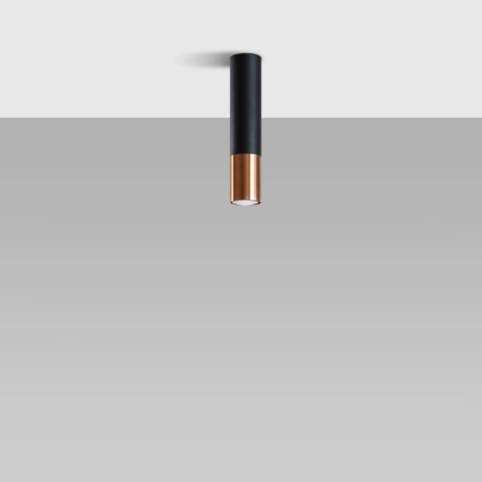 Plafondlamp LOOPEZ zwart/koper