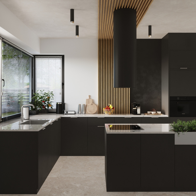 Plafondlamp NERO 22,5 zwart/chroom