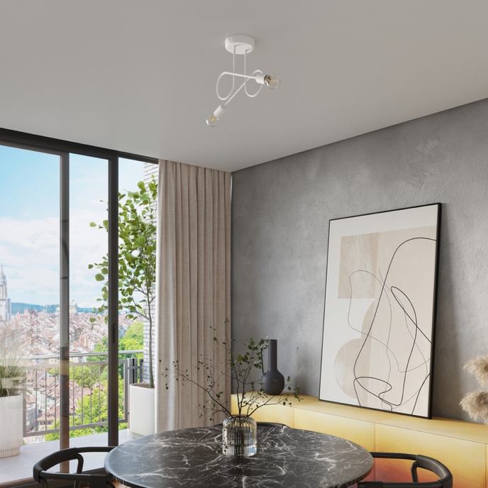 Kroonluchter LOOP 2 wit