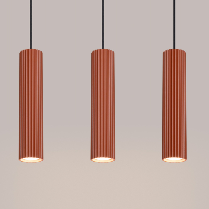 Hanglamp KARBON 3L rood oker