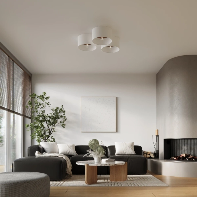 Plafondlamp TELESTO wit/donkerbruin