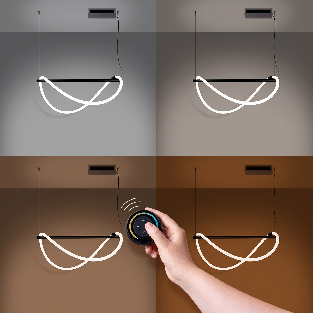 Hanglamp GALAKSE 84 zwart LED 2700-6500K