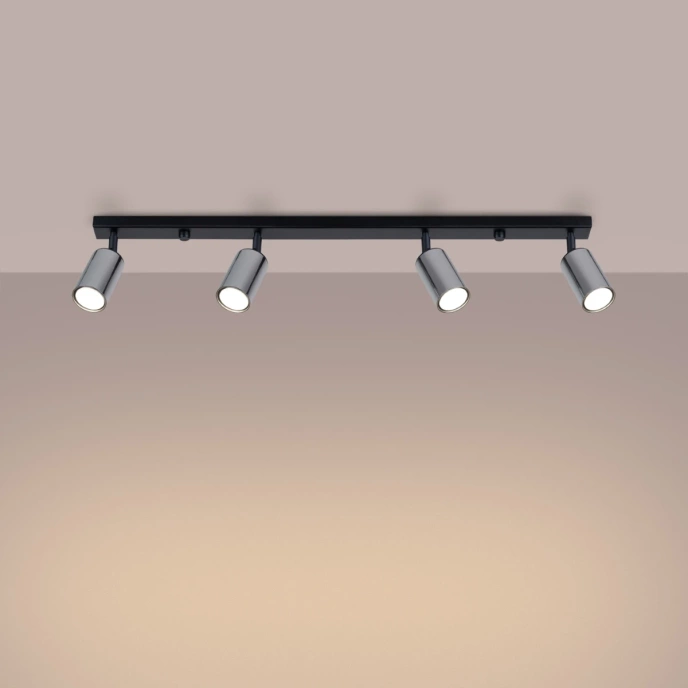 Plafondlamp WINX 4L zwart/chroom