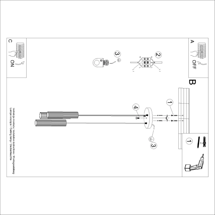 Hanglamp KARBON 3P beige