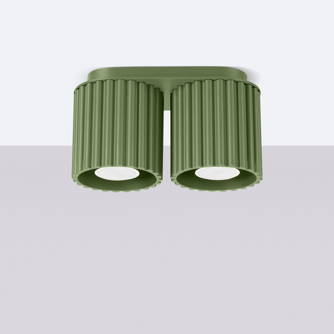 Plafondlamp AURA 2 olijfgroen GU10