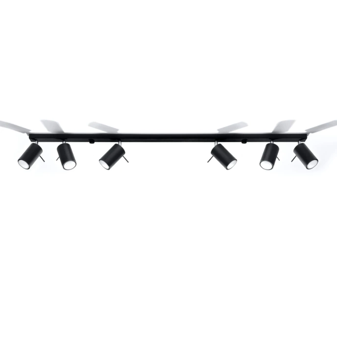 Plafondlamp RING 6L zwart