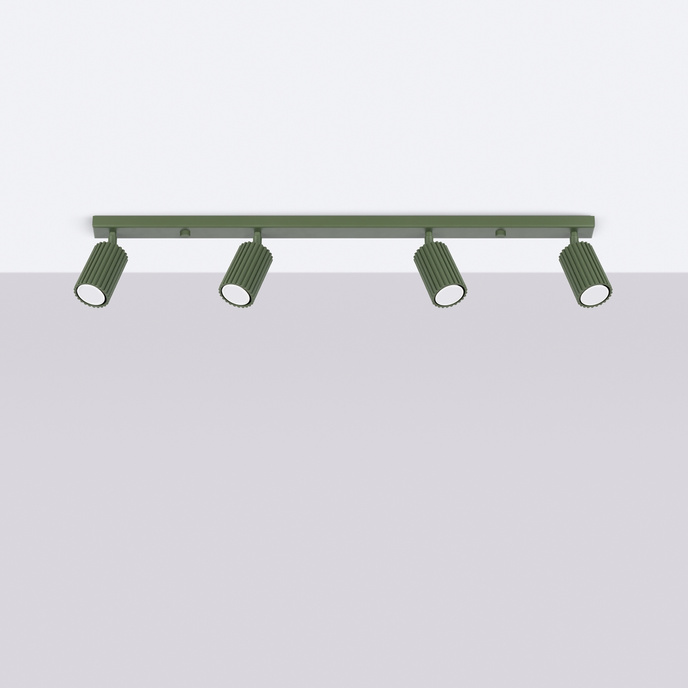 Plafondlamp KARBON 4L olijfgroen