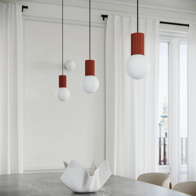 Hanglamp HALO 1 rood ochra