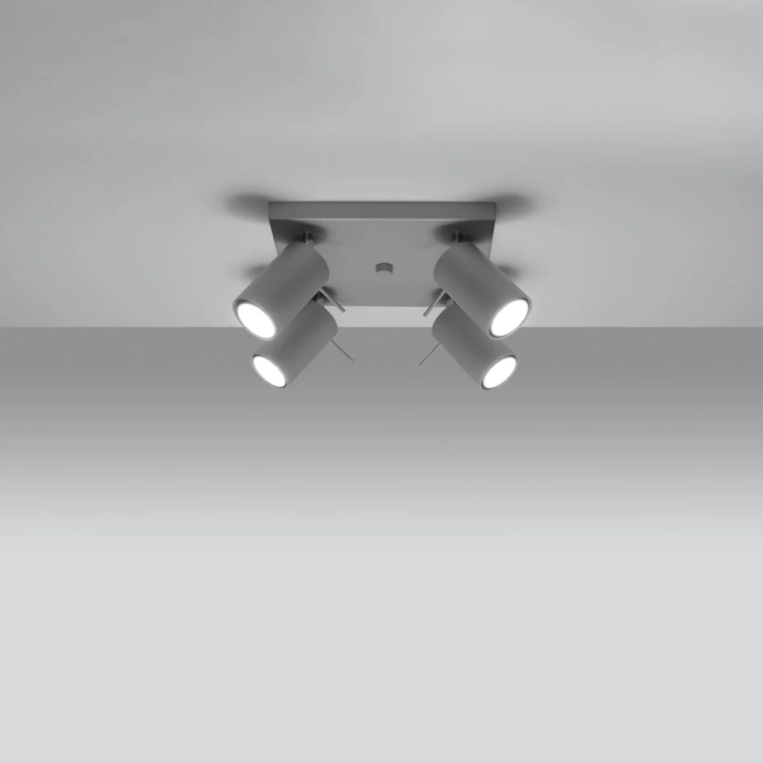 Plafondlamp RING 4 grijs